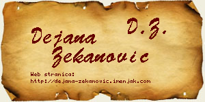 Dejana Zekanović vizit kartica